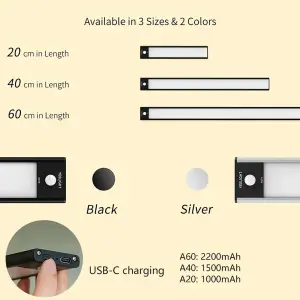 sensore di movimento a60 luce per armadietto, 2200mah 600x39x9mm Xiaomi Yeelight YDQA1620007BKGL image-2