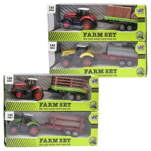 Tractor with metal trailer Xin Yu Toys image-1
