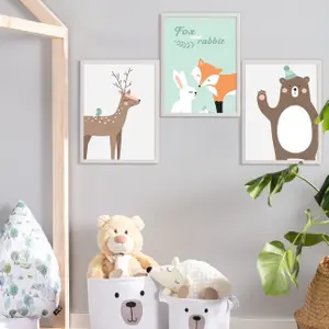 Gemälde - Hirsch Yellow Tipi Forest Friends image-1