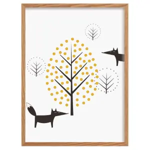 Scandinavian forest fox painting Yellow Tipi image-0