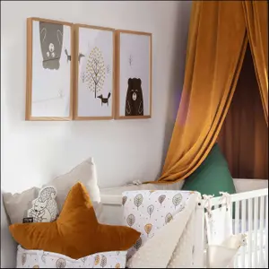 Scandinavian forest fox painting Yellow Tipi image-1