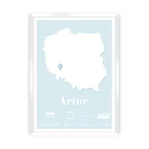 Πίνακας Yellow Tipi The Map baby birth metrics image-0