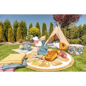 Μαξιλάρι αριθμός 2 από βελούδο Yellow Tipi image-1