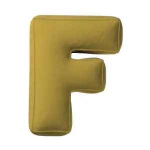 Μαξιλάρι γράμμα F Yellow Tipi Posh Velvet image-0