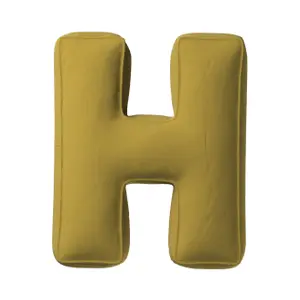 Μαξιλάρι γράμμα Η Yellow Tipi Posh Velvet image-0