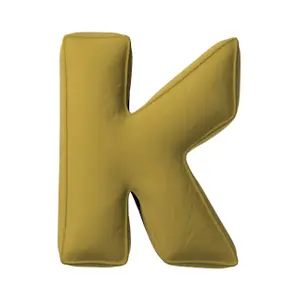 Μαξιλάρι γράμμα K Yellow Tipi Posh Velvet image-0
