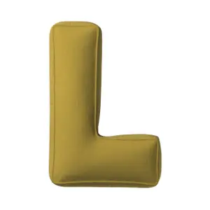 Μαξιλάρι γράμμα L Yellow Tipi Posh Velvet image-0