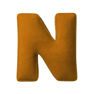 Μαξιλάρι γράμμα Ν Yellow Tipi Posh Velvet image-0