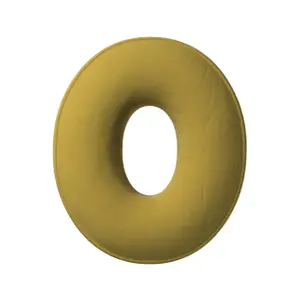 Μαξιλάρι γράμμα Ο Yellow Tipi Posh Velvet image-0