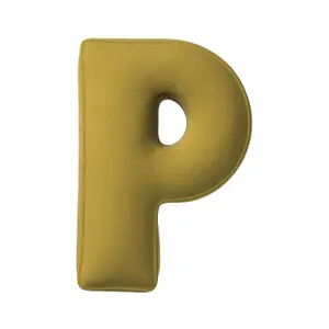 Μαξιλάρι γράμμα Π Yellow Tipi Posh Velvet image-0