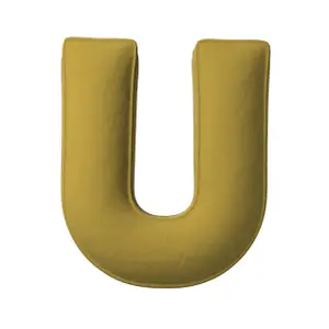 Μαξιλάρι γράμμα U Yellow Tipi Posh Velvet image-0