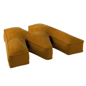 Μαξιλάρι γράμμα W Yellow Tipi Posh Velvet image-1