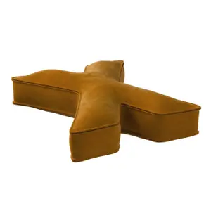 Μαξιλάρι γράμμα Χ Yellow Tipi Posh Velvet image-1