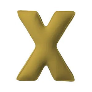 Μαξιλάρι γράμμα Χ Yellow Tipi Posh Velvet image-0