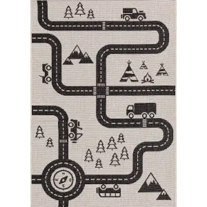 Child's bedroom rug Yellow Tipi Car Road