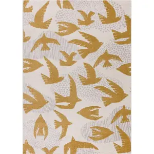 Child's bedroom rug Yellow Tipi Birds
