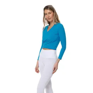 Long Sleeve Wrap Top Women Yogaessential Chakra image-2