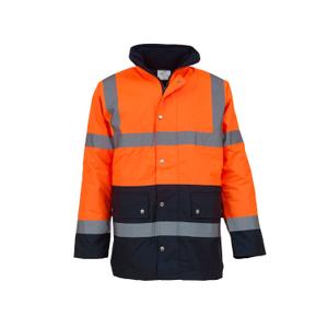Bicolour high visibility parka Yoko