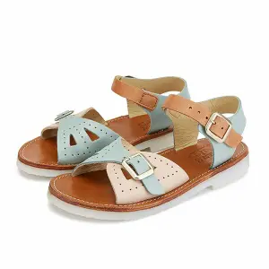 Leather baby girl sandals Young Soles Pearl Multi-Block Pale image-0