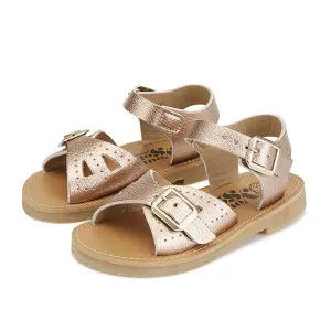Leather baby girl sandals Young Soles Pearl Vegan image-1