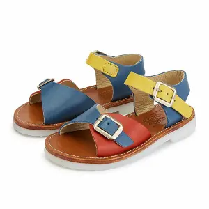 Leather baby girl sandals Young Soles Sonny Multi-Block Retro image-0