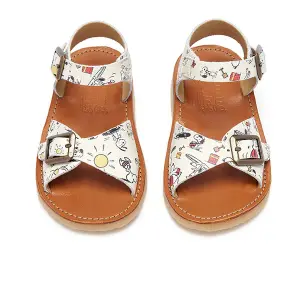 Leather baby sandals Young Soles Sonny Snoopy Sun Printed image-2