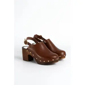 Women's Leather Heeled Clogs Youyou Yboo Vegetal image-1