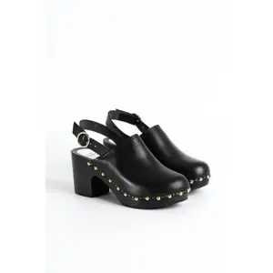 Women's Leather Heeled Clogs Youyou Yboo Vegetal image-1