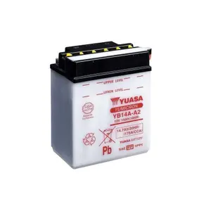 Konventionellt motorcykelbatteri utan syraackumulator Yuasa YB14A-A2 KAWASAKI KLF 300 BAYOU 2WD (KLF300B) [300]