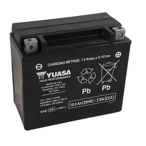 Factory Activated Maintenance-Free Motorcycle Battery Yuasa YTX20HL FA