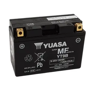 Batteri motorcykel utan underhåll aktiverad Yuasa YT9B