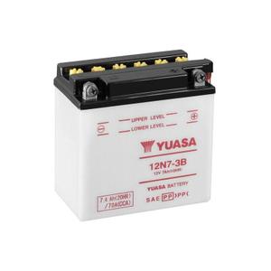 Conventional motorcycle battery without acid pack Yuasa 12N7-4A