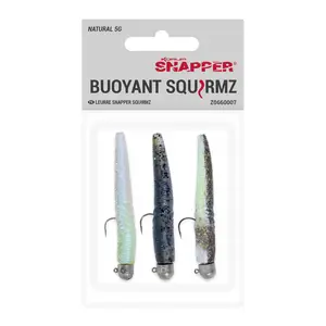 Set of 3 lures Korum Snapper buoyant squirmz natural image-0