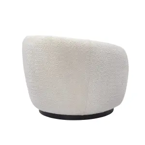 Sillón giratorio de tela efecto bouclé Zago Assa image-3