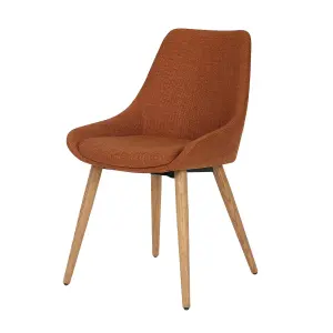 Fabric dining chair with oak legs Zago image-1