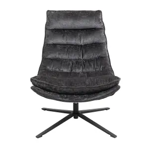 Velvet swivel armchair Zago image-0