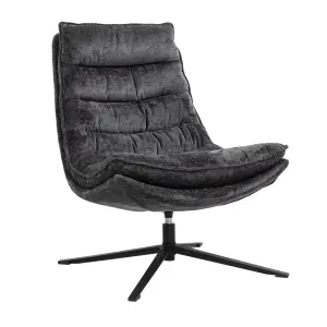 Velvet swivel armchair Zago image-1