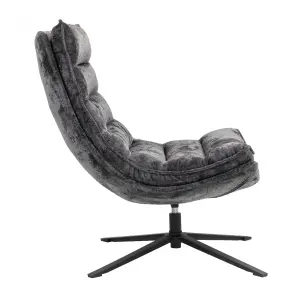 Velvet swivel armchair Zago image-3