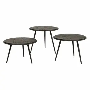 Reclaimed teak nesting tables Zago Bronx 54 cm (x2) image-1