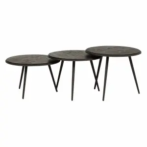 Reclaimed teak nesting tables Zago Bronx 54 cm (x2) image-2