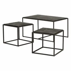 Reclaimed teak nesting tables Zago Woody (x2) image-2