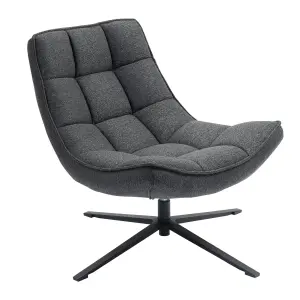 Velvet swivel armchair Zago image-1