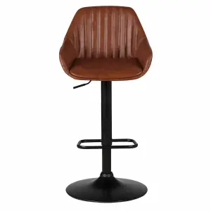 Swivel worktop height chair in pu Zago Moss image-0