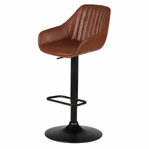 Swivel worktop height chair in pu Zago Moss image-1