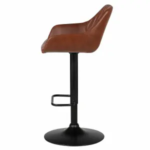 Swivel worktop height chair in pu Zago Moss image-3
