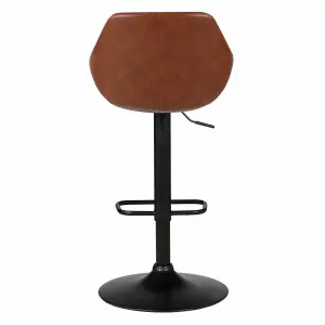 Swivel worktop height chair in pu Zago Moss image-2