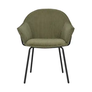 Corduroy upholstered armchair with large ribs Zago Noma image-0