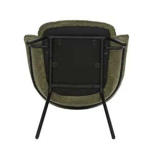 Corduroy upholstered armchair with large ribs Zago Noma image-2
