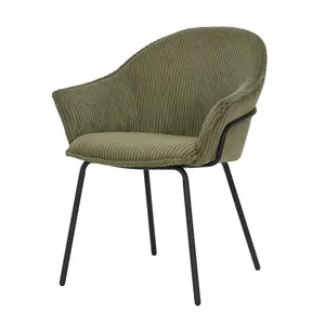 Corduroy upholstered armchair with large ribs Zago Noma image-1