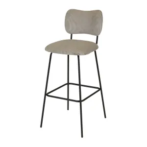 Velvet ribbed bar stool Zago Sema image-1